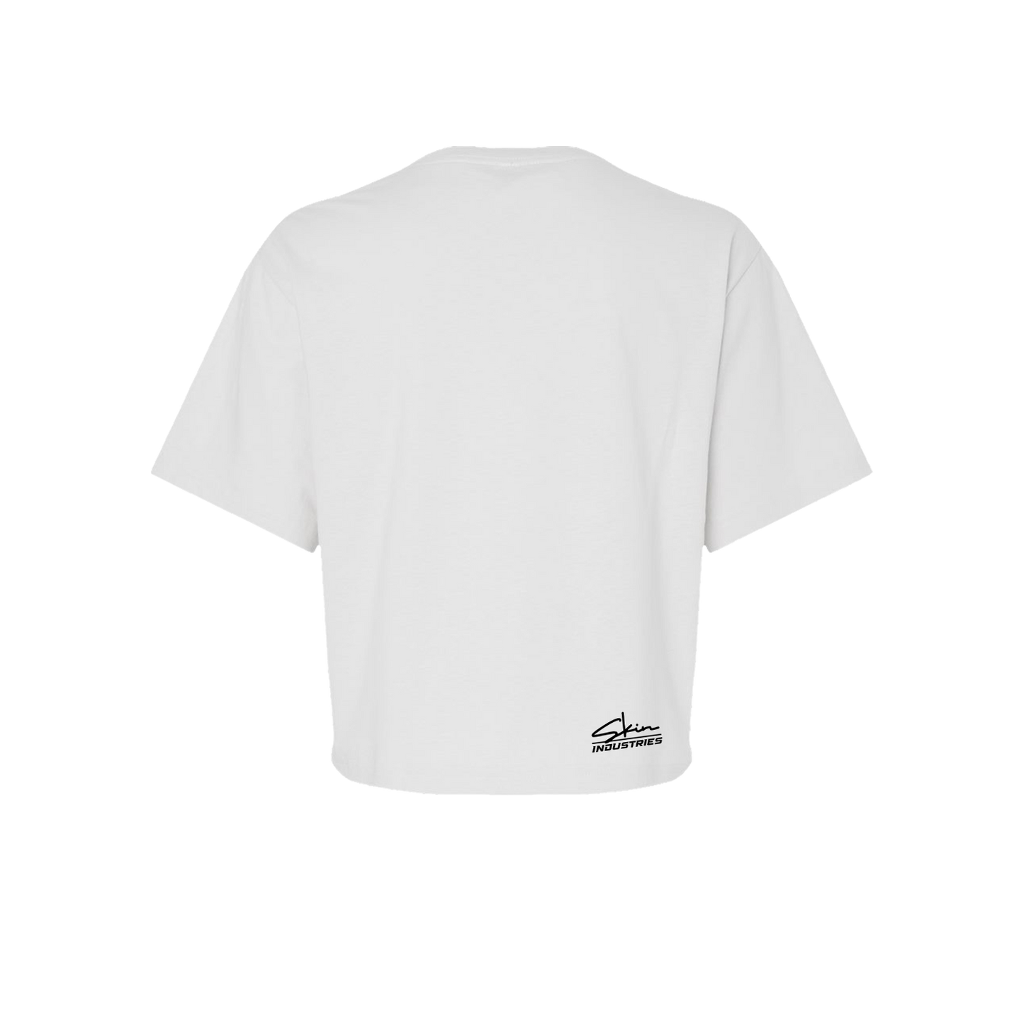 Womens Boxy Crop S/S Tee - Extreme (White w/Pink)