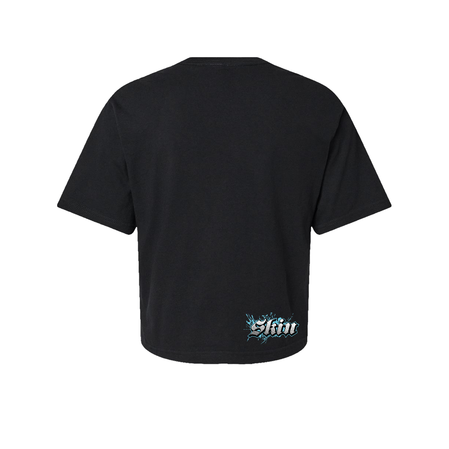 Womens Boxy Crop S/S Tee - EXTREME (Black w/Blue)