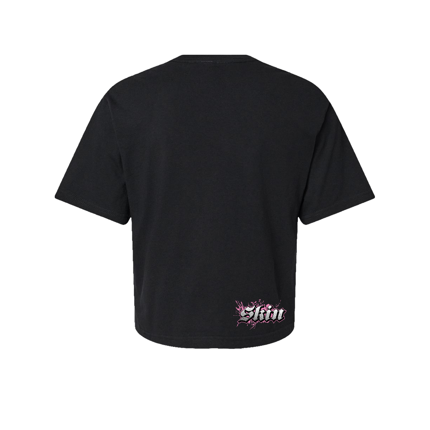 Womens Boxy Crop S/S Tee - EXTREME (Black w/Pink)
