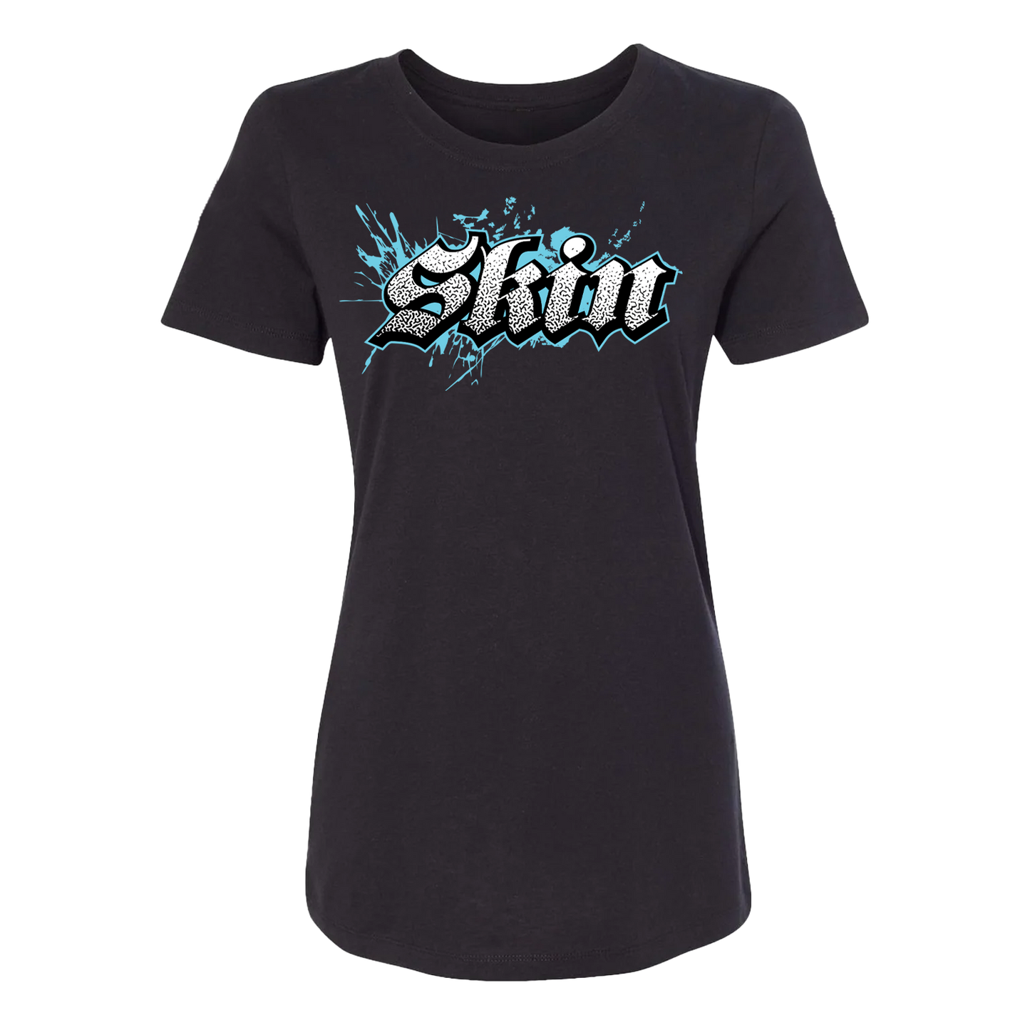 Womens Crew S/S Tee - EXTREME w/CYAN (Black)