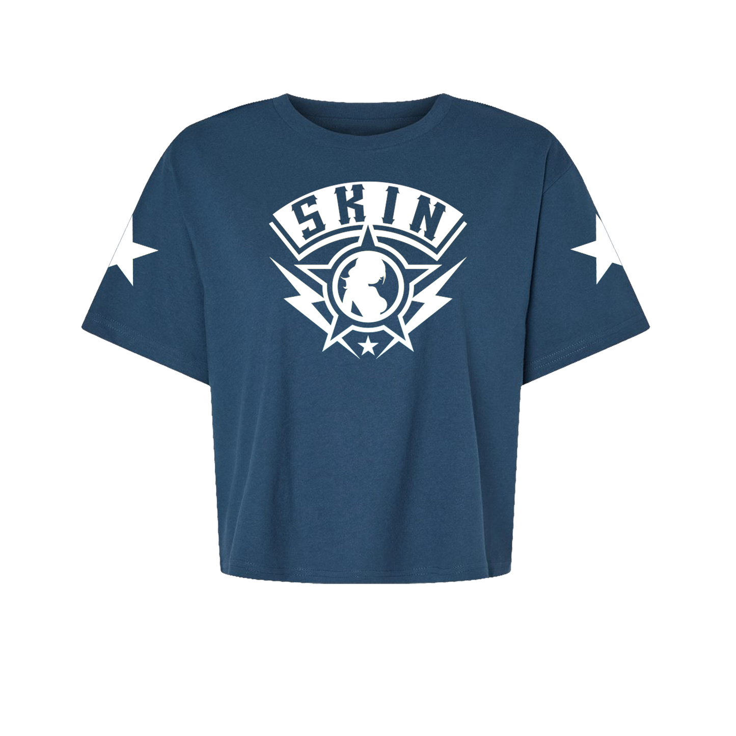 Womens Boxy Crop S/S Tee - FREEBIRD (Blue)