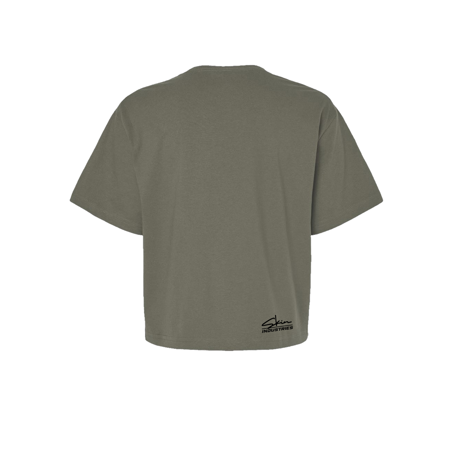 Womens Boxy Crop S/S Tee - HANK (Army Green)