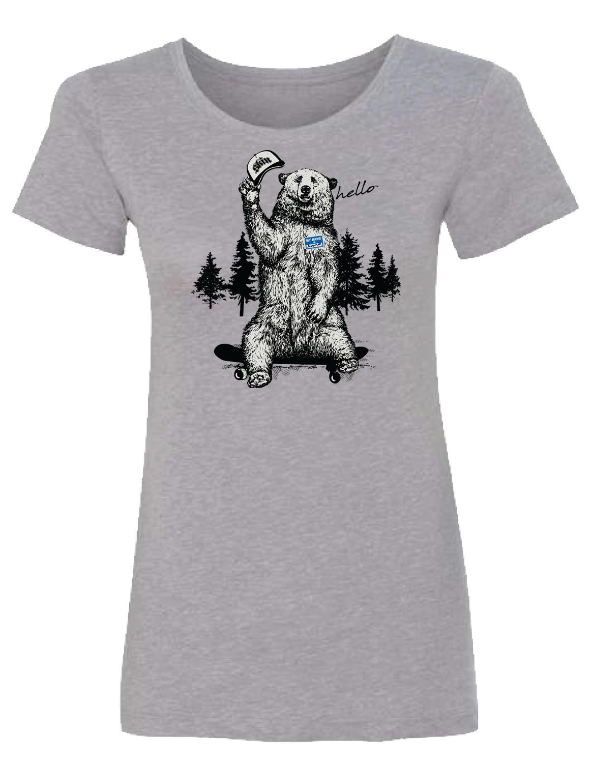Womens Crew S/S Tee - HANK (Heather Gray)