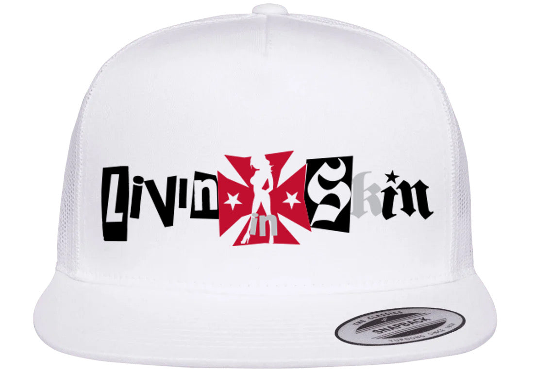 Headwear - Trucker 5 Panel - LIVIN' (White)