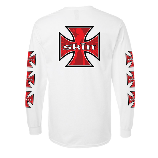 Mens Crew L/S Tee - RUMBLER (White)