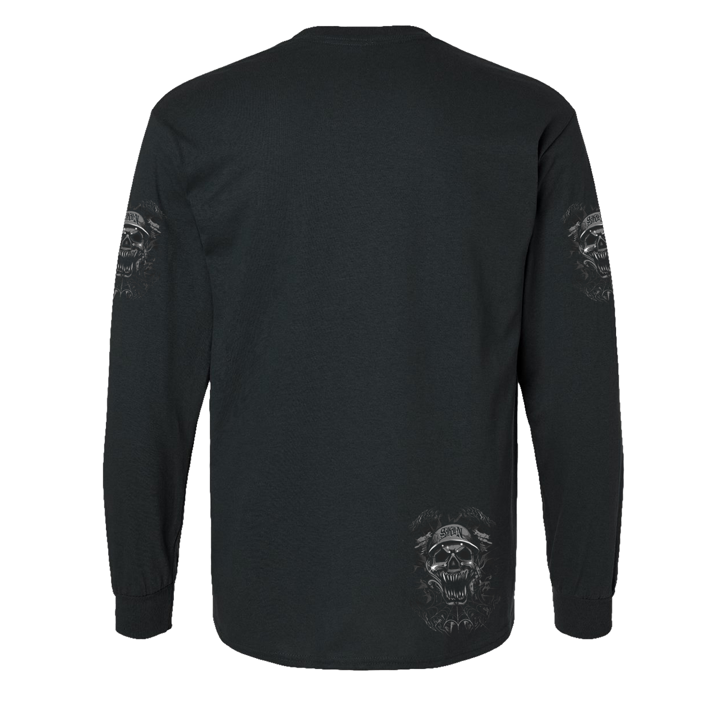 Mens Crew L/S Tee - ROBO SKULL (Black)