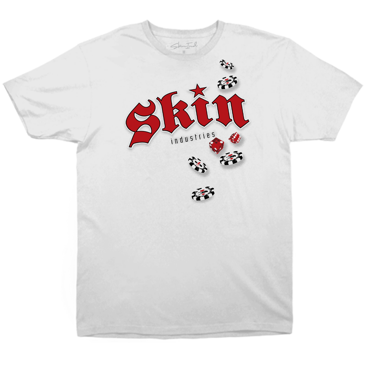 Mens Crew S/S Tee - HIGH ROLLER (White)
