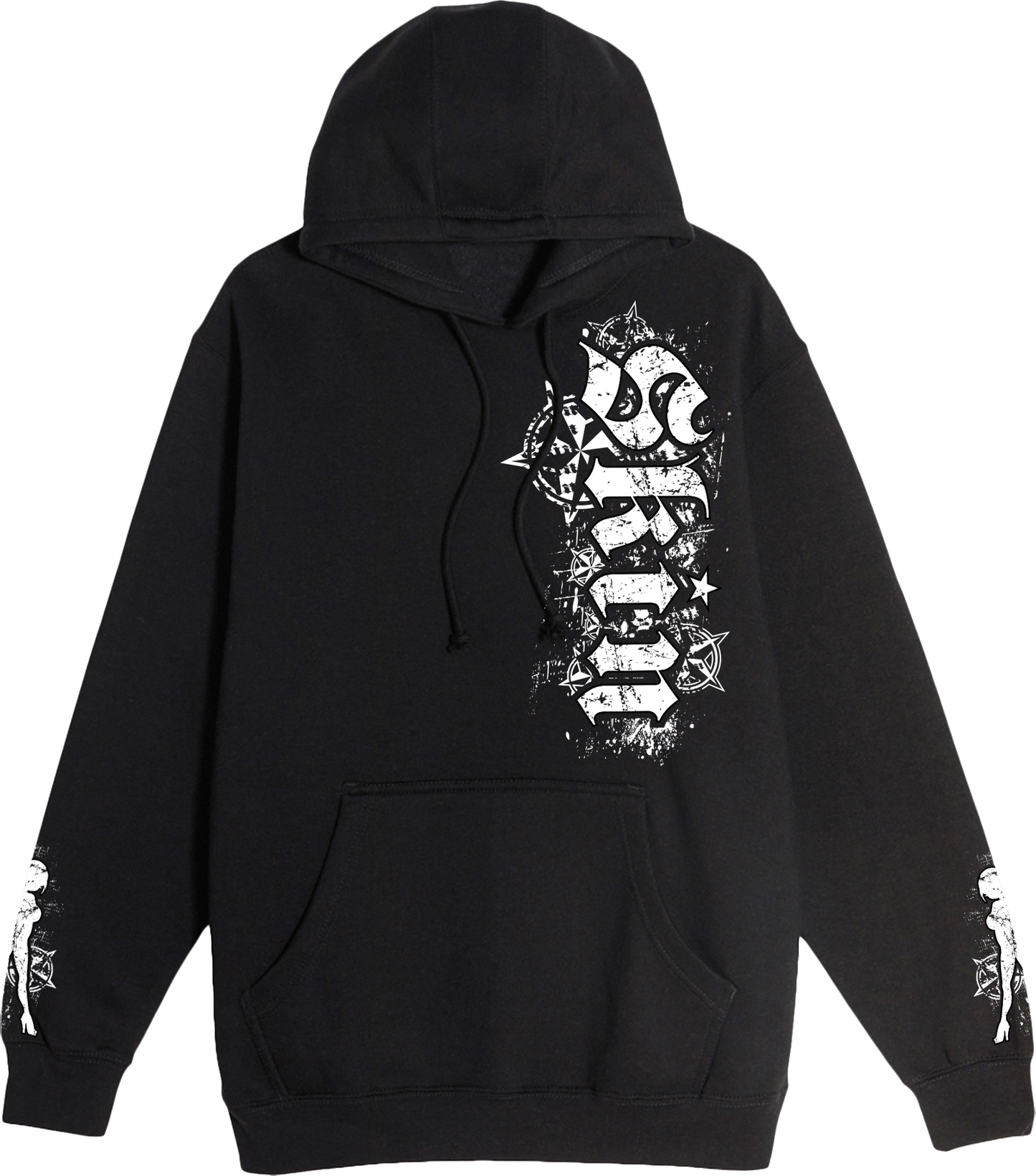 Mens Hoodie (Pullover) - ROCKSTAR (Black)