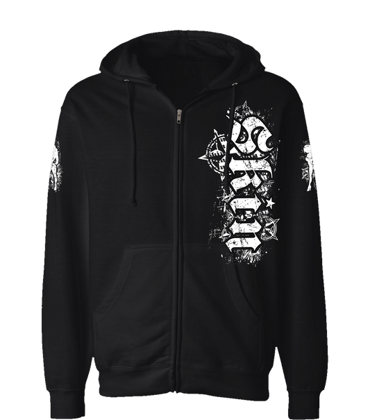 Mens Hoodie (Zip Up) - ROCKSTAR (Black)