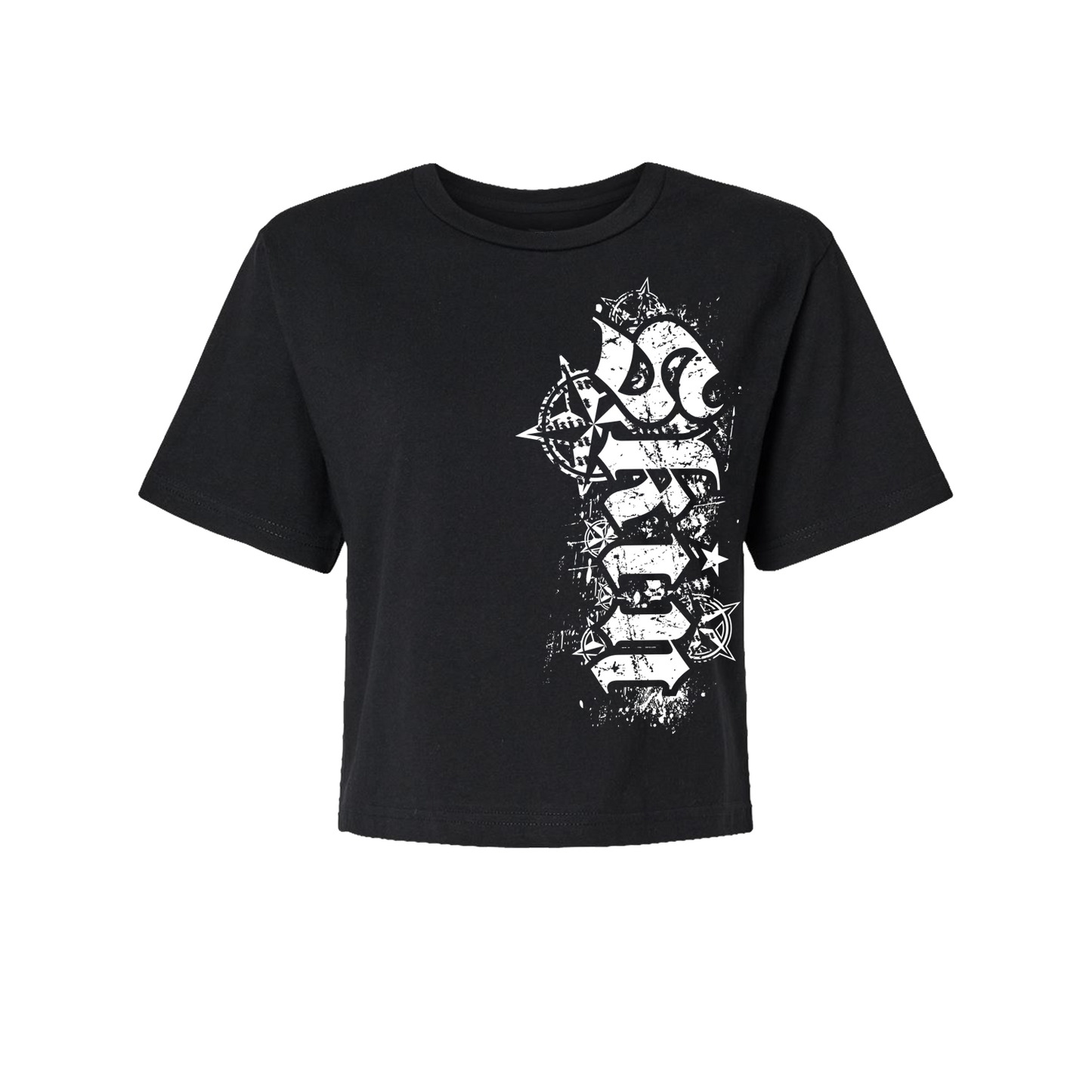 Womens Boxy Crop S/S Tee - Rockstar (Black)