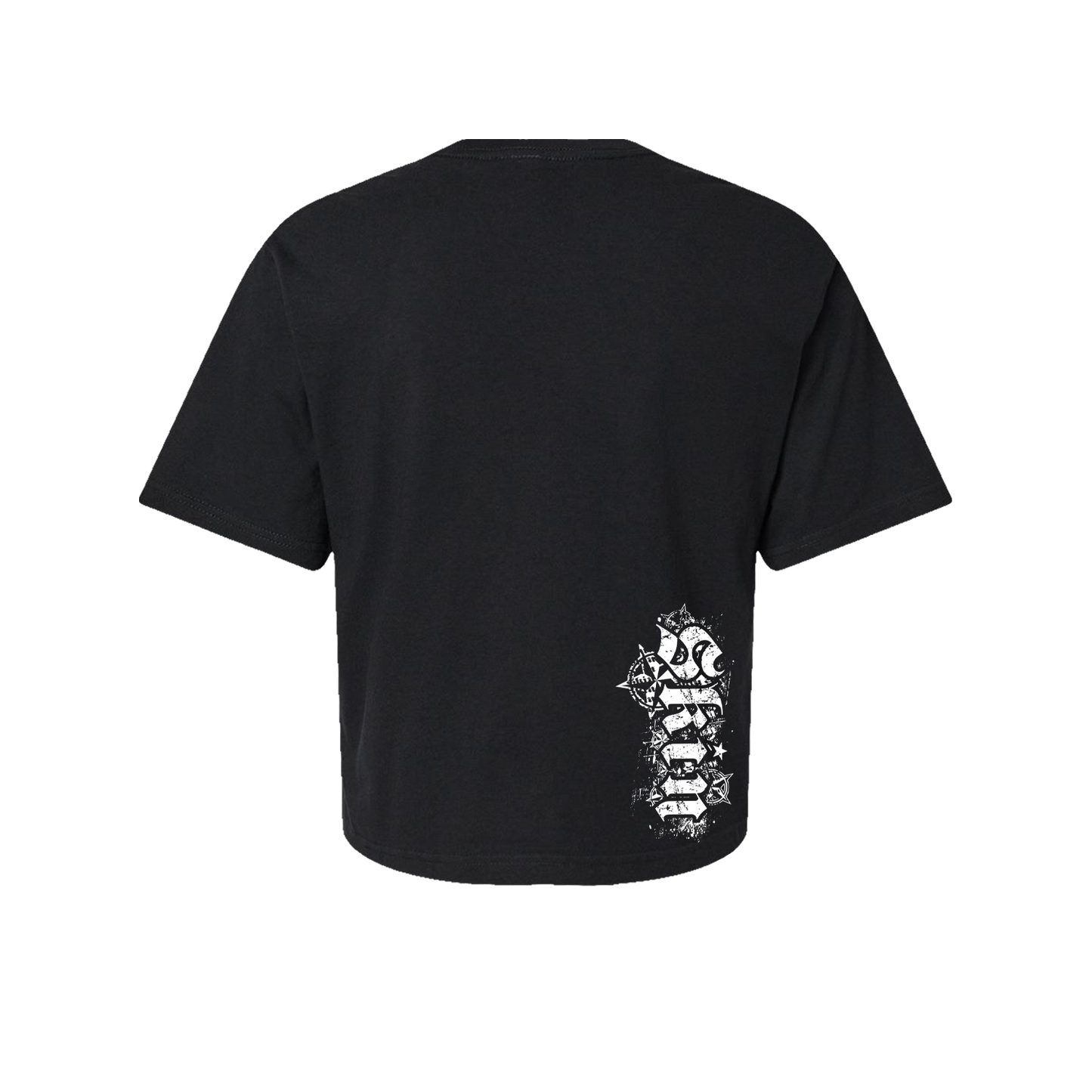 Womens Boxy Crop S/S Tee - ROCKSTAR (Black)