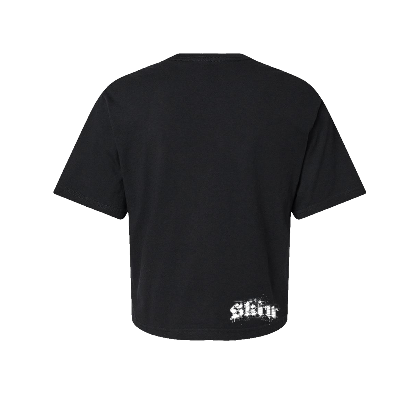 Womens Boxy Crop S/S Tee - STENCILA (Black)