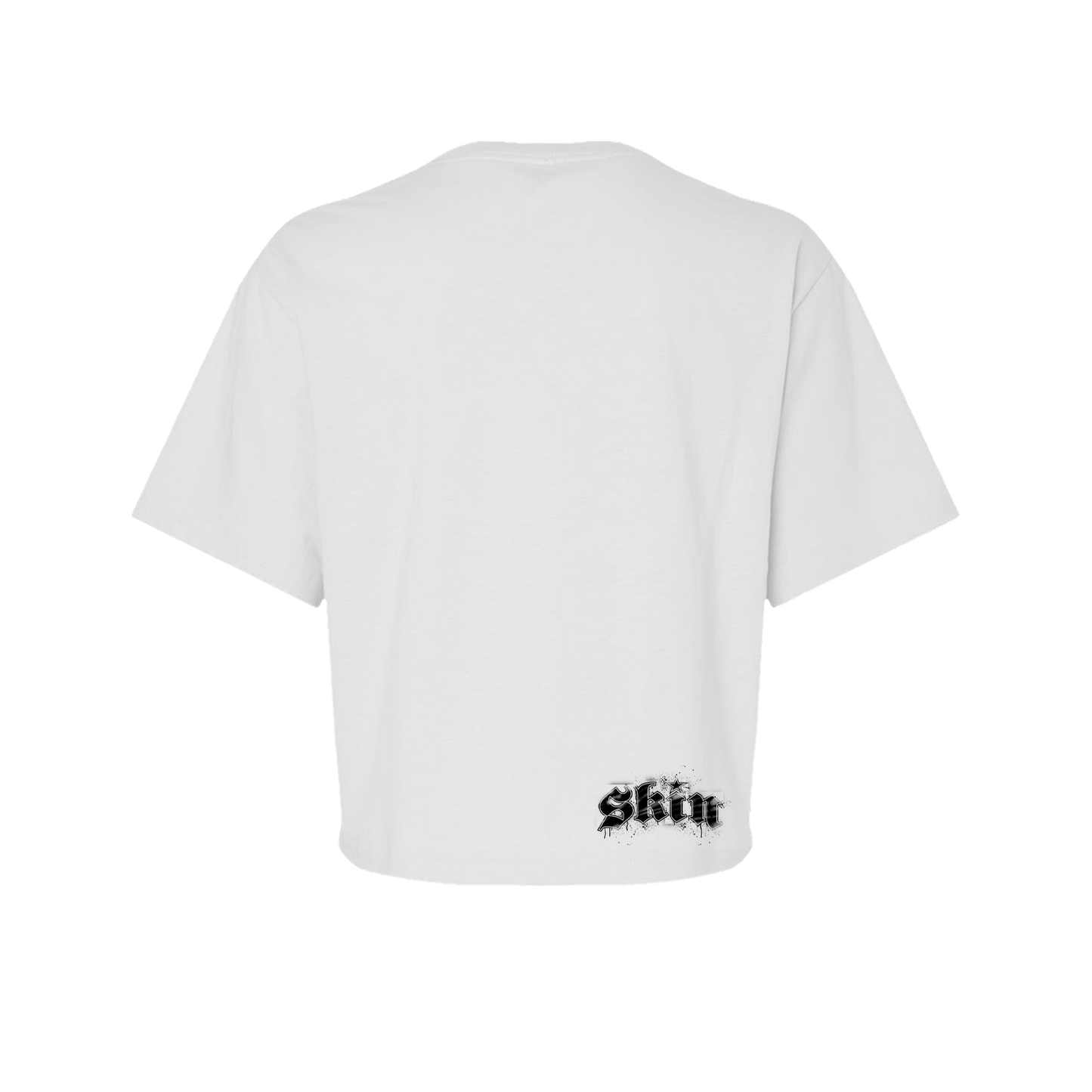Womens Boxy Crop S/S Tee - STENCILA (White)