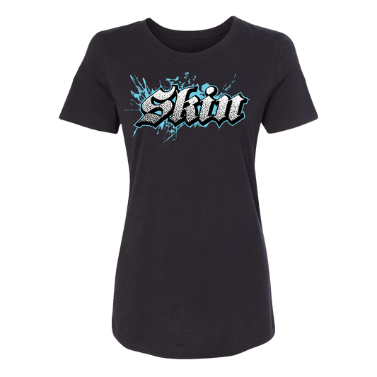 Womens Crew S/S Tee - EXTREME w/CYAN (Black)