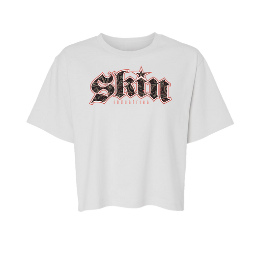 Womens Boxy Crop S/S Tee FILLER (White)