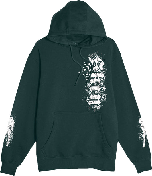 Mens Pullover Hoodie - ROCKSTAR (Hunter Green)