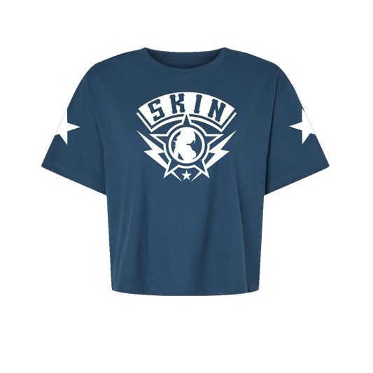Womens Boxy Crop S/S Tee - FREEBIRD (Blue)