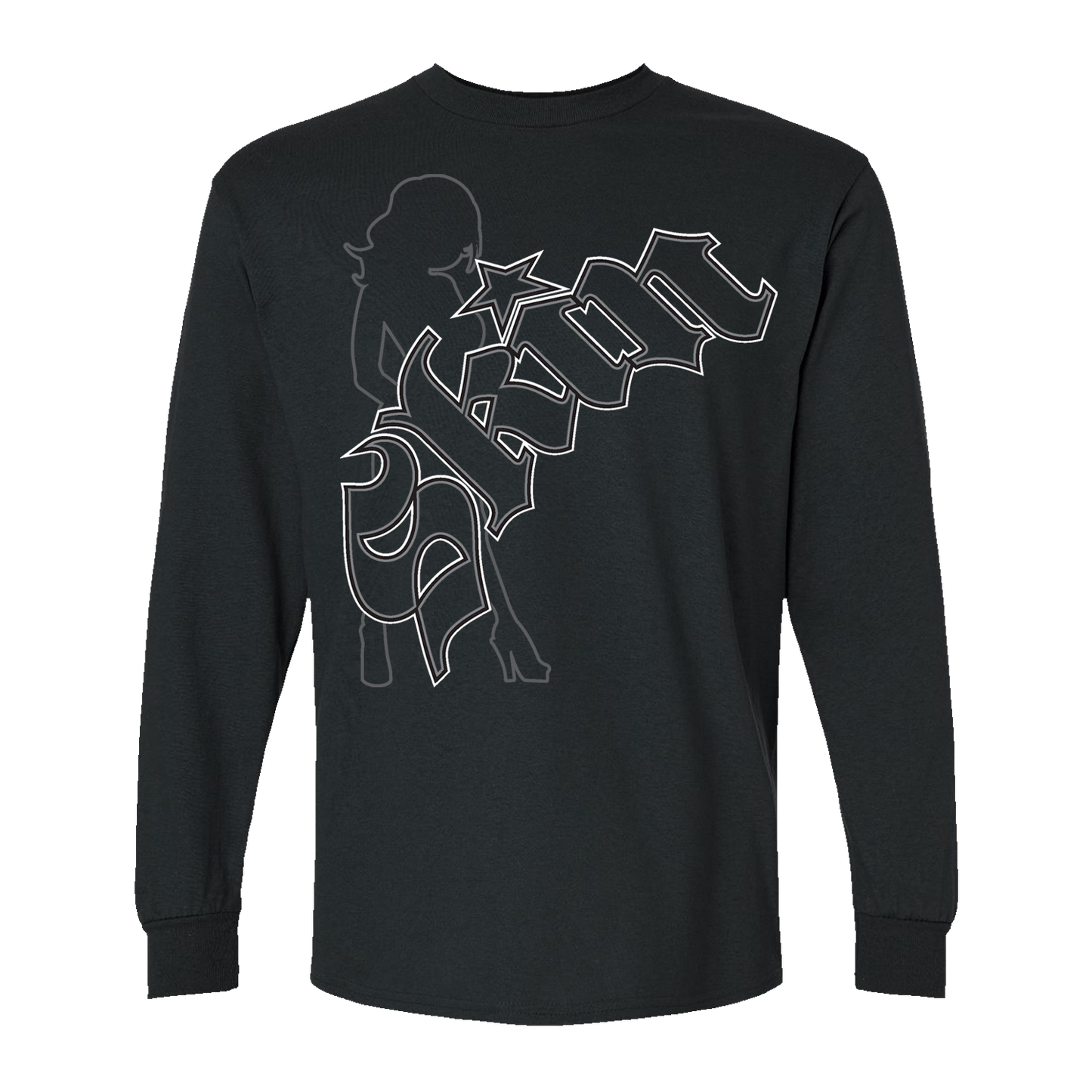 Mens Crew L/S Tee - SIDESWIPE (Black)