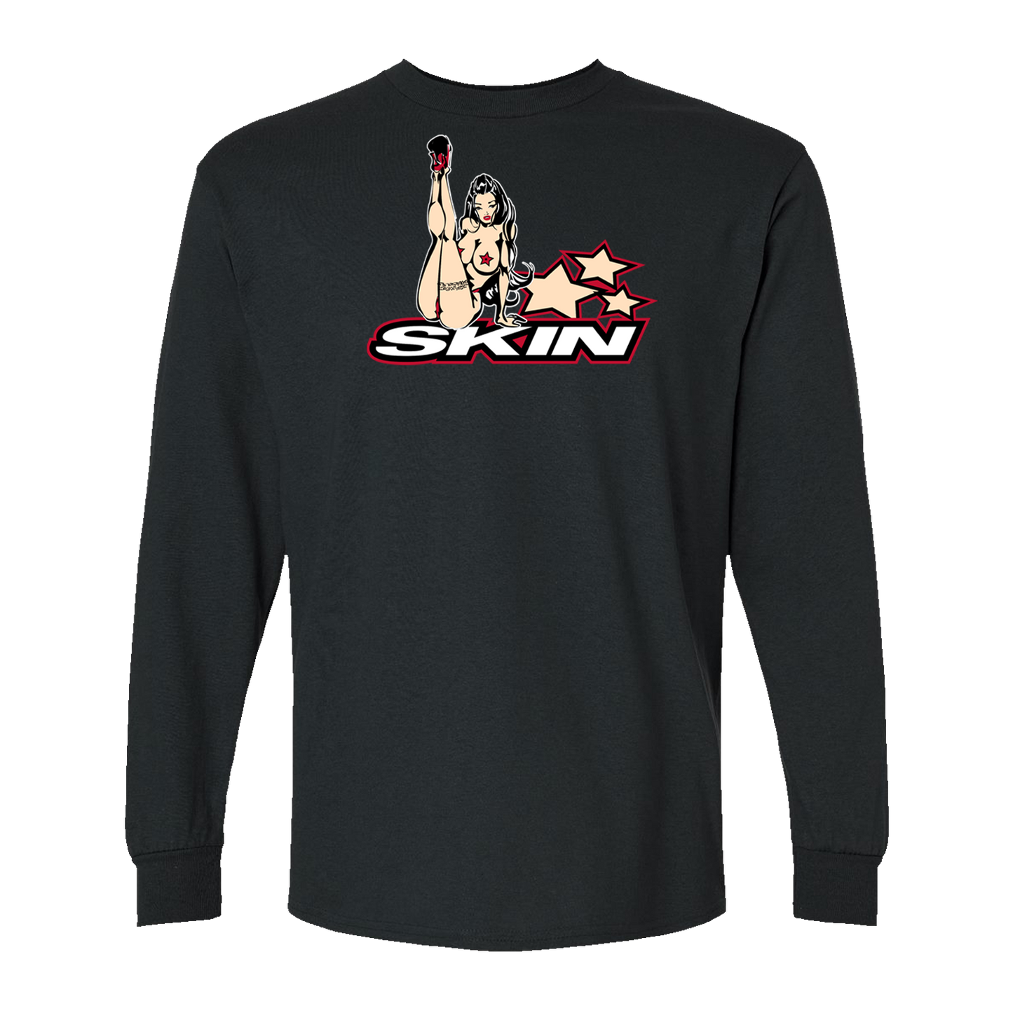 Mens Crew L/S Tee SUPERSTAR (Black)