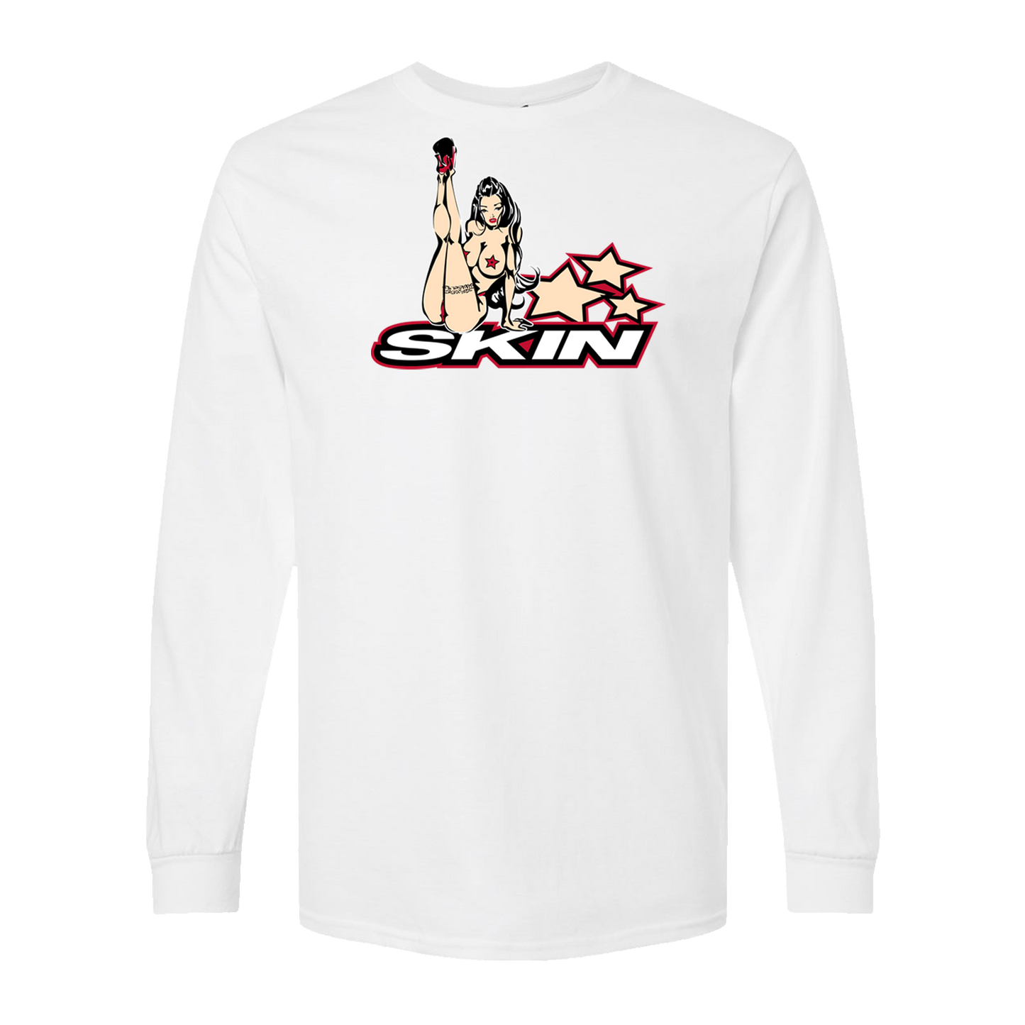 Mens Crew L/S Tee SUPERSTAR (White)