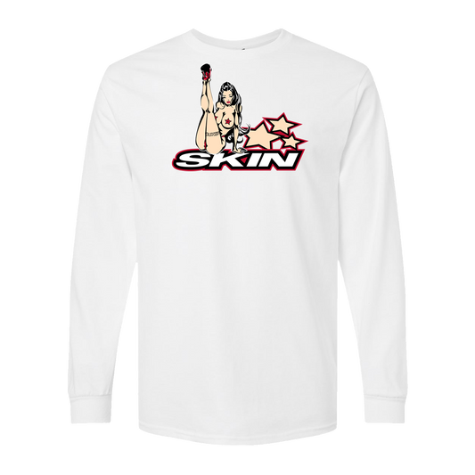 Mens Crew L/S Tee SUPERSTAR (White)