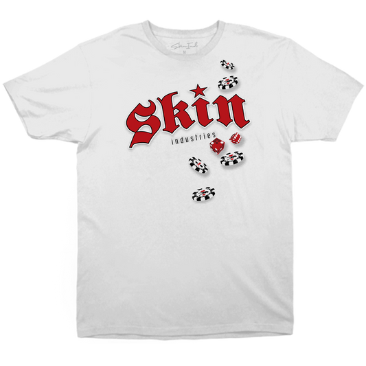 Mens Crew S/S Tee - HIGH ROLLER (White)