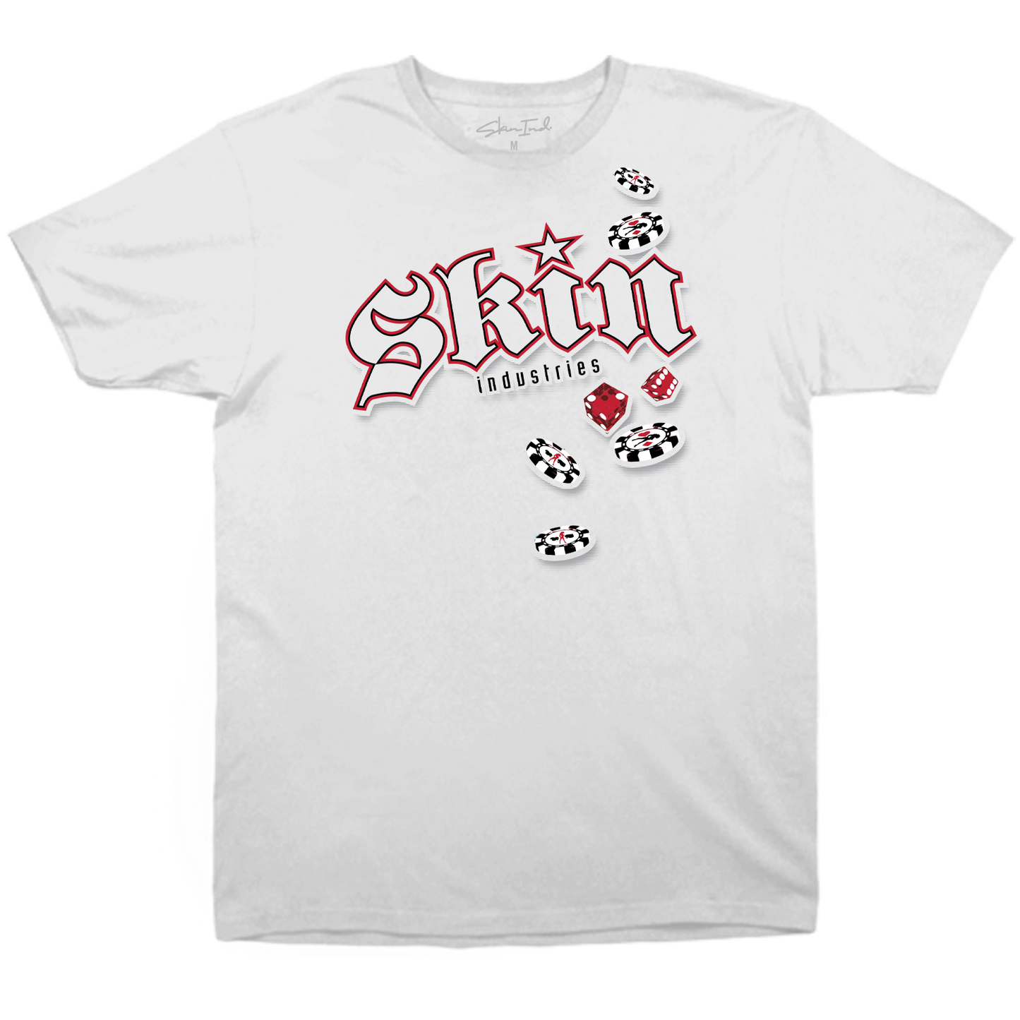 Mens Crew S/S Tee - HIGH ROLLER (White)