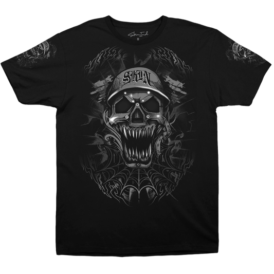 Mens Crew S/S Tee - ROBO SKULL (Black)