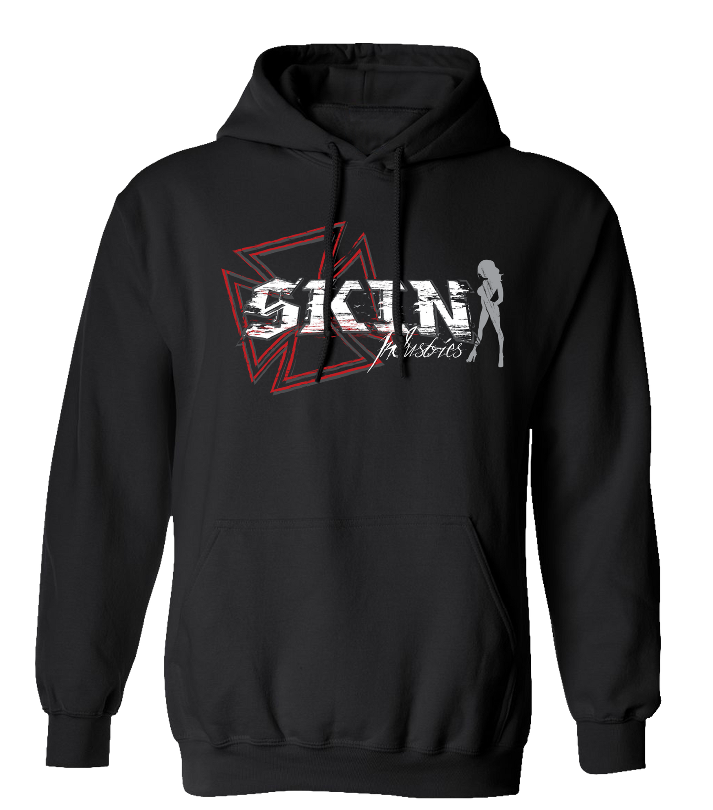 Mens Hoodie (Pullover) FICTION (Black)