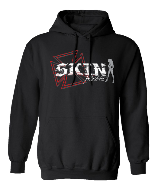 Mens Hoodie (Pullover) FICTION (Black)