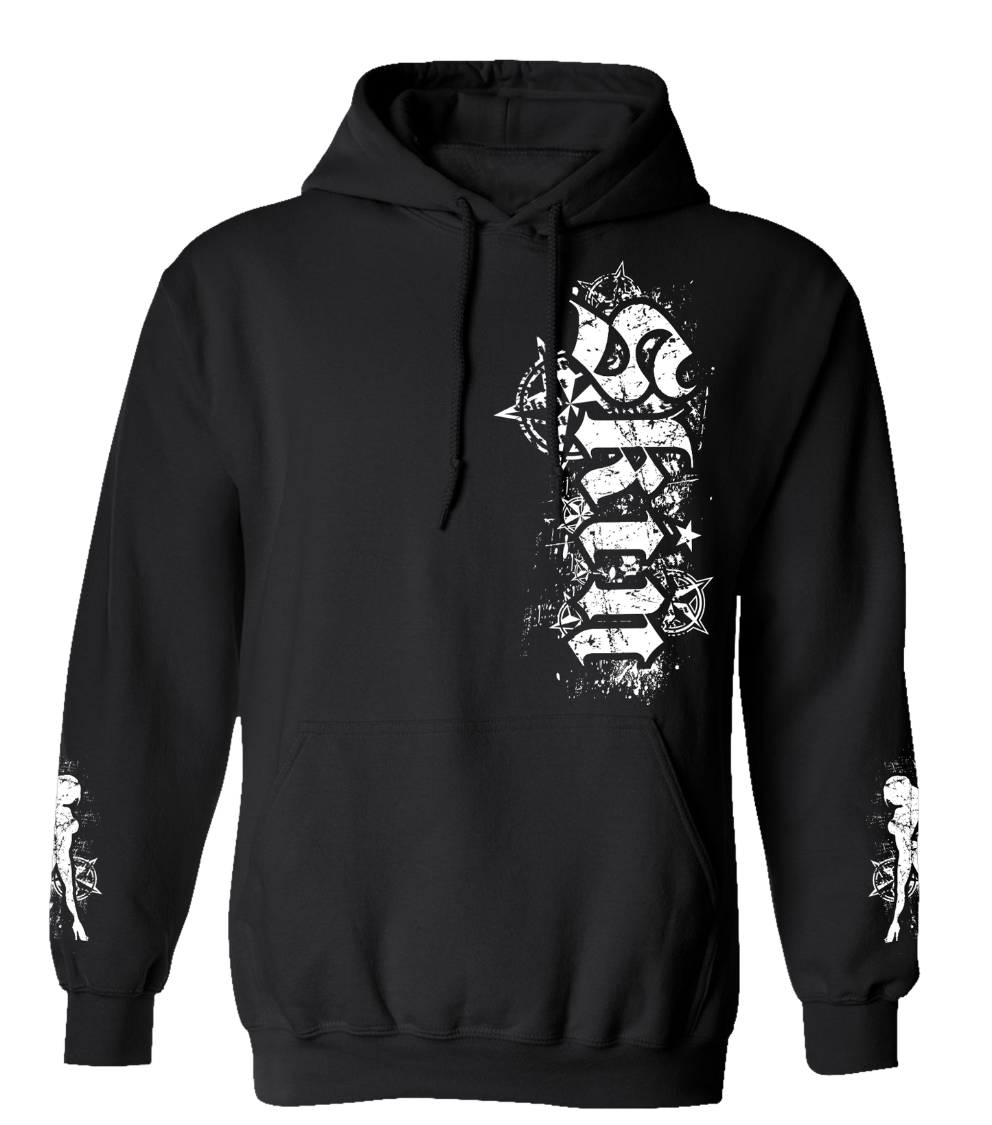 Mens Hoodie (Pullover) - ROCKSTAR (Black)