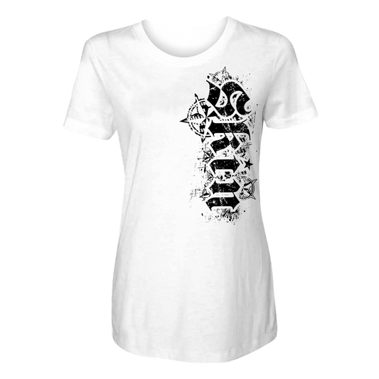 Womens Crew S/S Tee - ROCKSTAR (White)