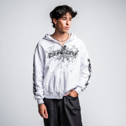 Men's Hoodie Zip | SLICK - White