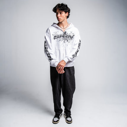 Men's Hoodie Zip | SLICK - White