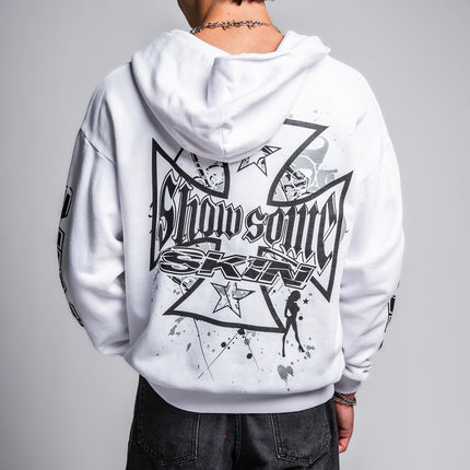 Men's Hoodie Zip | SLICK - White