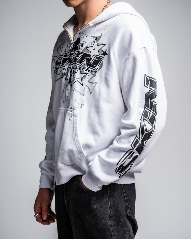 Men's Hoodie Zip | SLICK - White