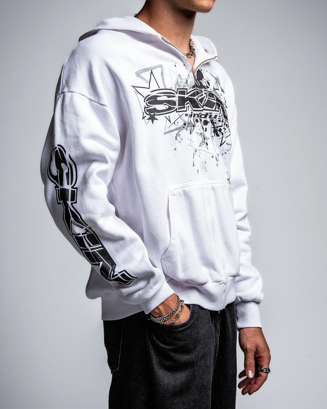 Men's Hoodie Zip | SLICK - White