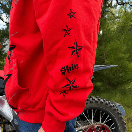 LOCK DOWN - Red (Zip Hoodie)
