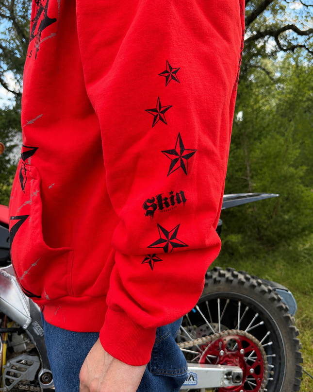 LOCK DOWN - Red (Zip Hoodie)