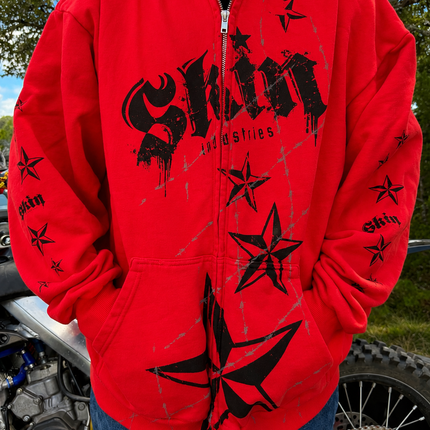 LOCK DOWN - Red (Zip Hoodie)