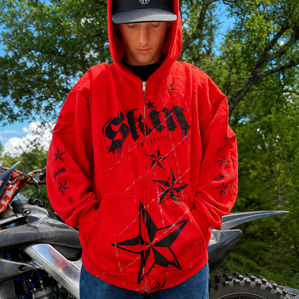 LOCK DOWN - Red (Zip Hoodie)