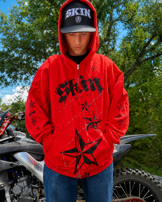 LOCK DOWN - Red (Zip Hoodie)