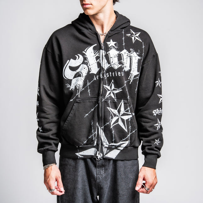 Men's Hoodie Zip | LOCK DOWN - Black