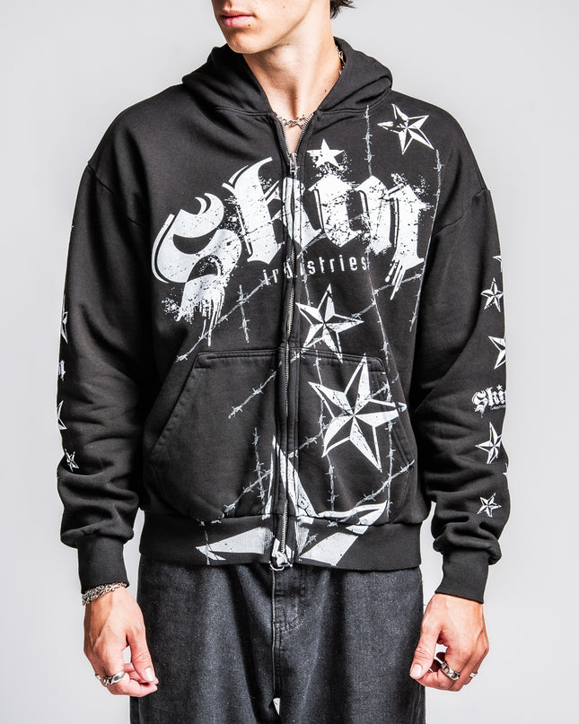 Men's Hoodie Zip | LOCK DOWN - Black