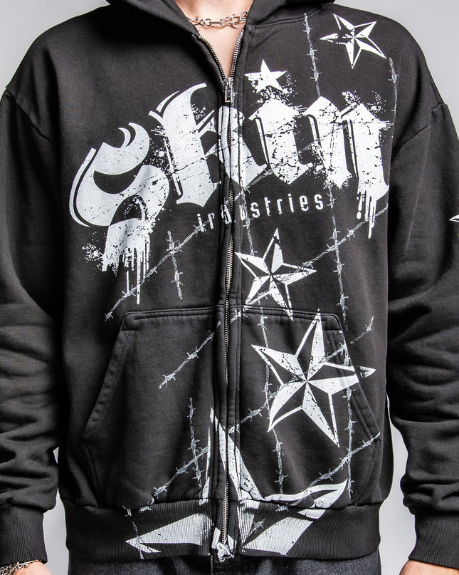 Men's Hoodie Zip | LOCK DOWN - Black