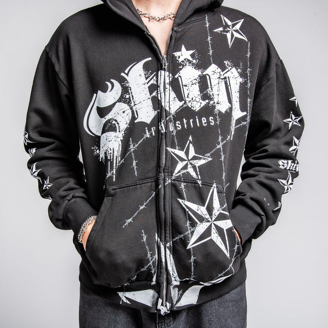 Men's Hoodie Zip | LOCK DOWN - Black