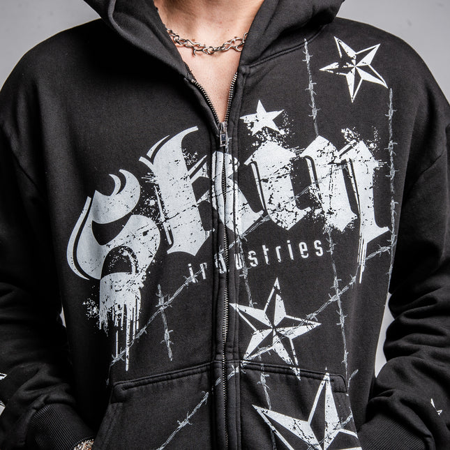 Men's Hoodie Zip | LOCK DOWN - Black