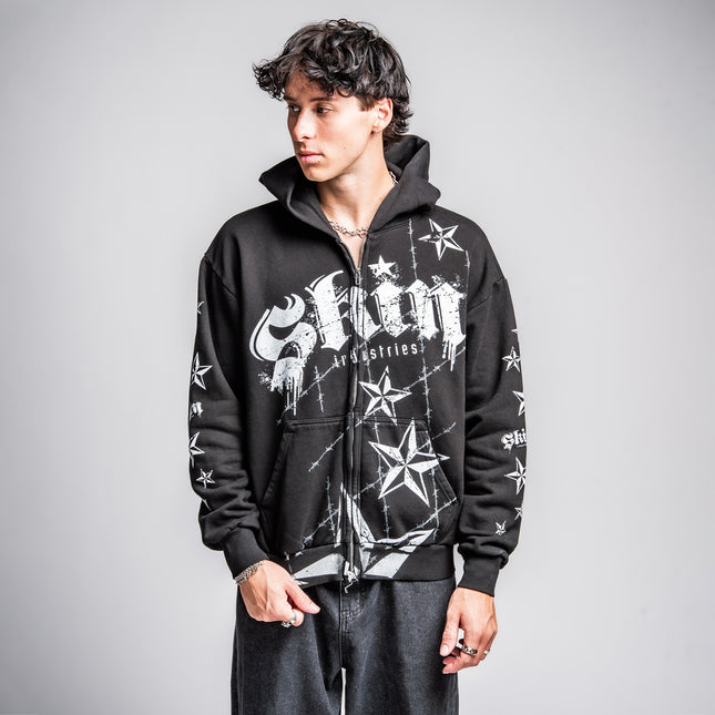 Men's Hoodie Zip | LOCK DOWN - Black
