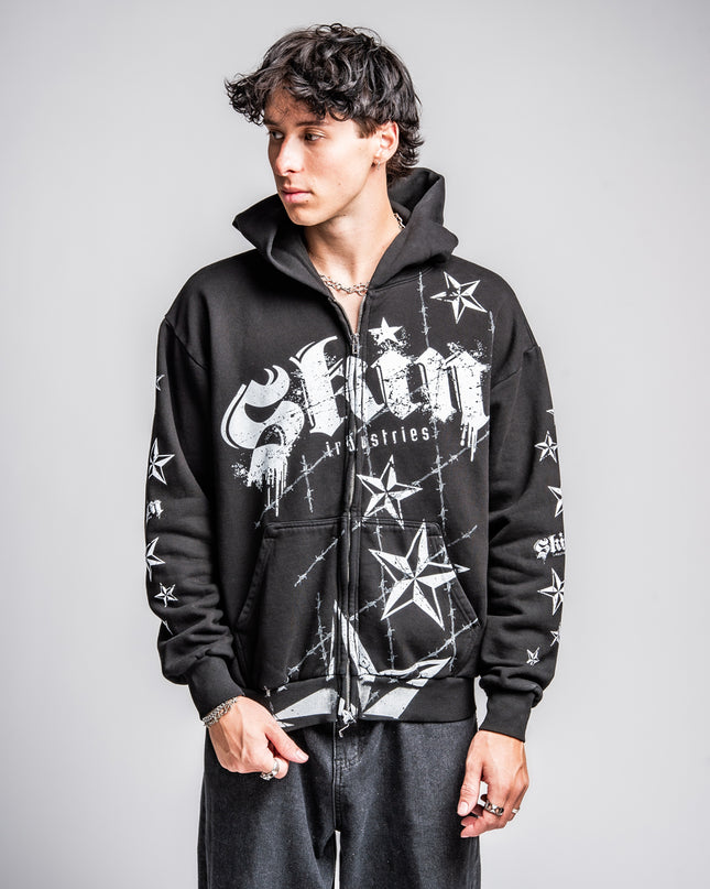 Men's Hoodie Zip | LOCK DOWN - Black