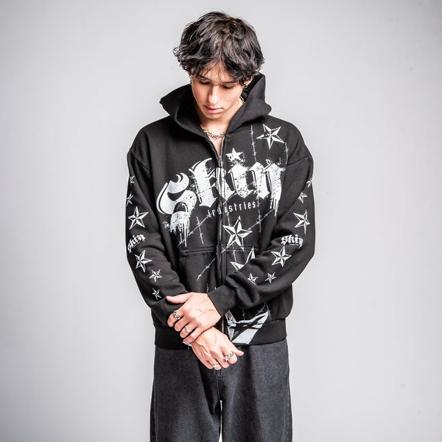 Men's Hoodie Zip | LOCK DOWN - Black